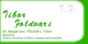tibor foldvari business card